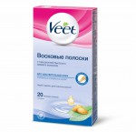 Восковые полоски для депиляции, Veet (Вит) 20 шт для чувствительной кожи