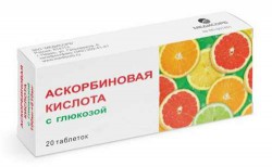 Аскорбиновая кислота с глюкозой, таблетки 0.1 г 20 шт